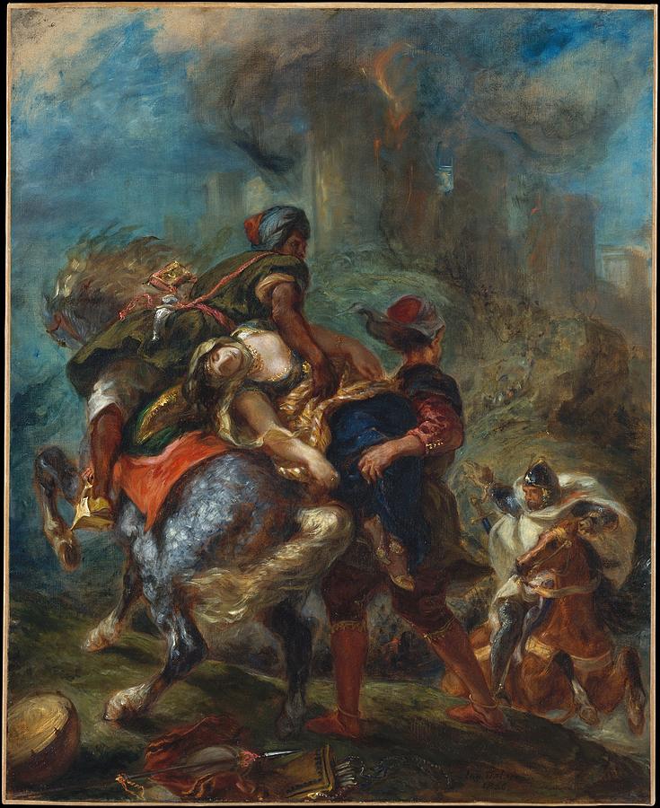 Delacroix Painting - The Abduction of Rebecca #1 by Eugene Delacroix
