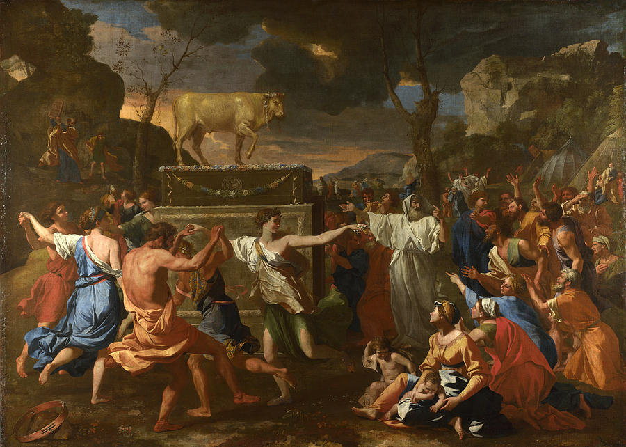 The Adoration of the Golden Calf #4 Painting by Nicolas Poussin