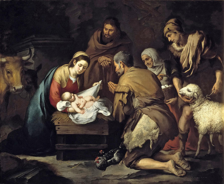 The Adoration of the Shepherds #2 Painting by Bartolome Esteban Murillo