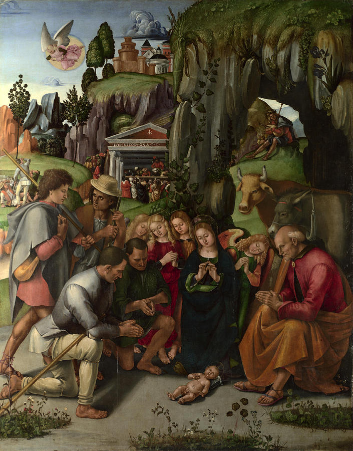 The Adoration of the Shepherds #4 Painting by Luca Signorelli