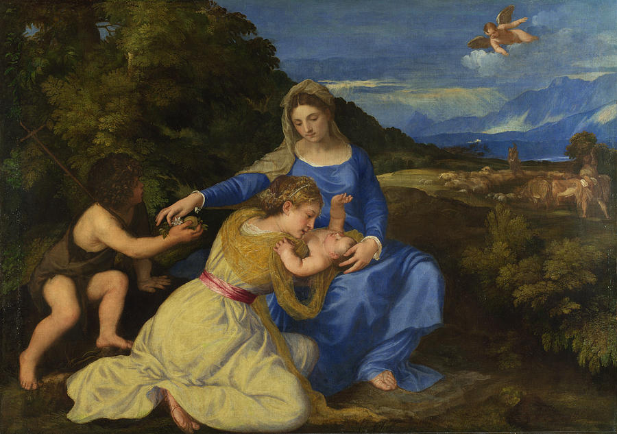 The Aldobrandini Madonna #5 Painting by Titian