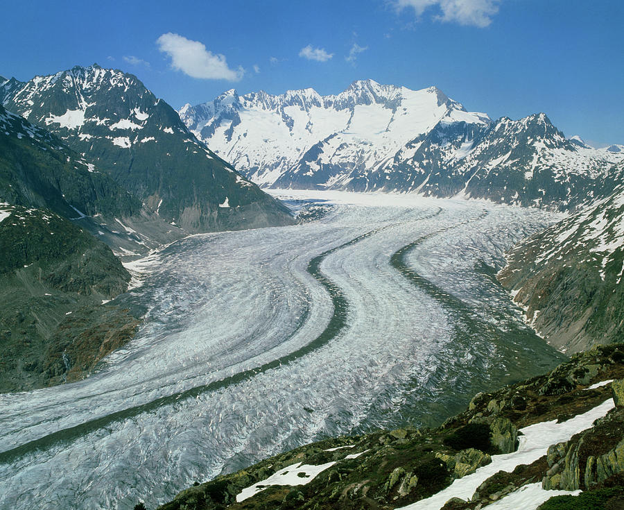 The Aletsch Glacier In The Swiss Alps Photograph by Martin Bond/science ...