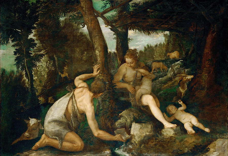 Adam and Eve after the expulsion from paradise Painting by Paolo Veronese