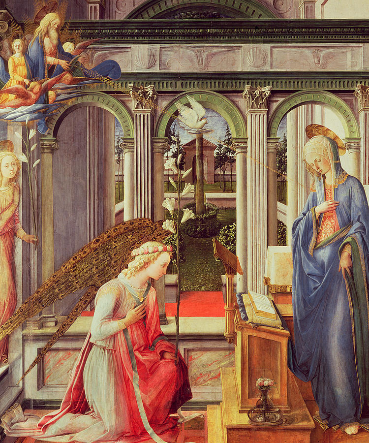 Madonna Painting - The Annunciation by Fra Filippo Lippi