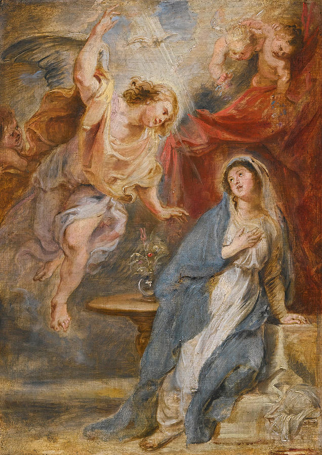 The Annunciation #1 Painting by Peter Paul Rubens