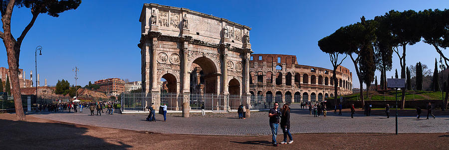 The Arch of Constantine and Colosseum #1 Photograph by Jouko Lehto