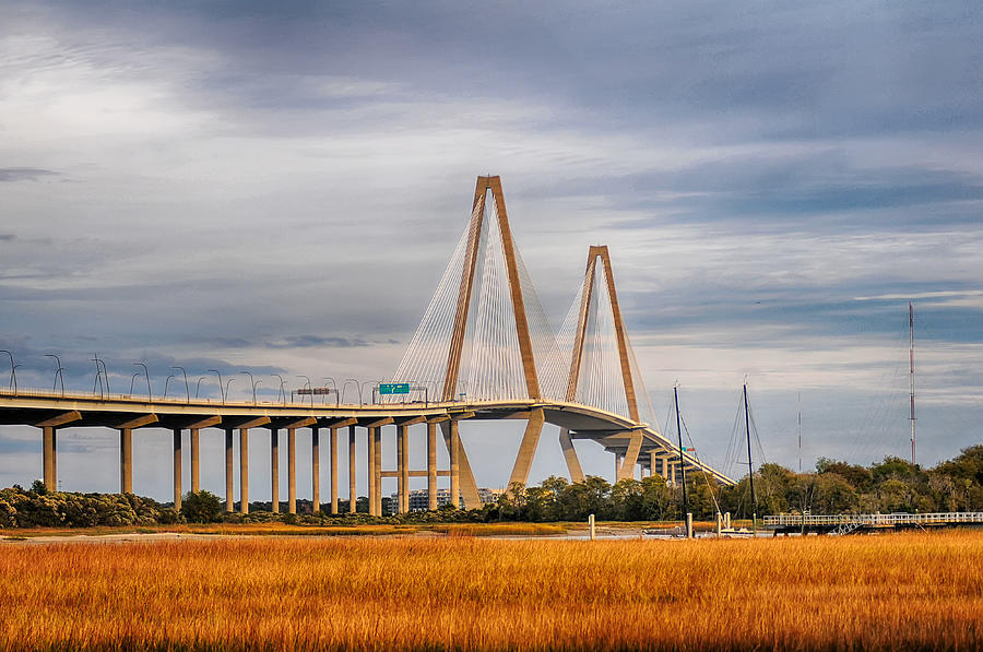 The Arthur Ravenel Jr. Bridge that connects Charleston to Mount  #1 Photograph by Alex Grichenko