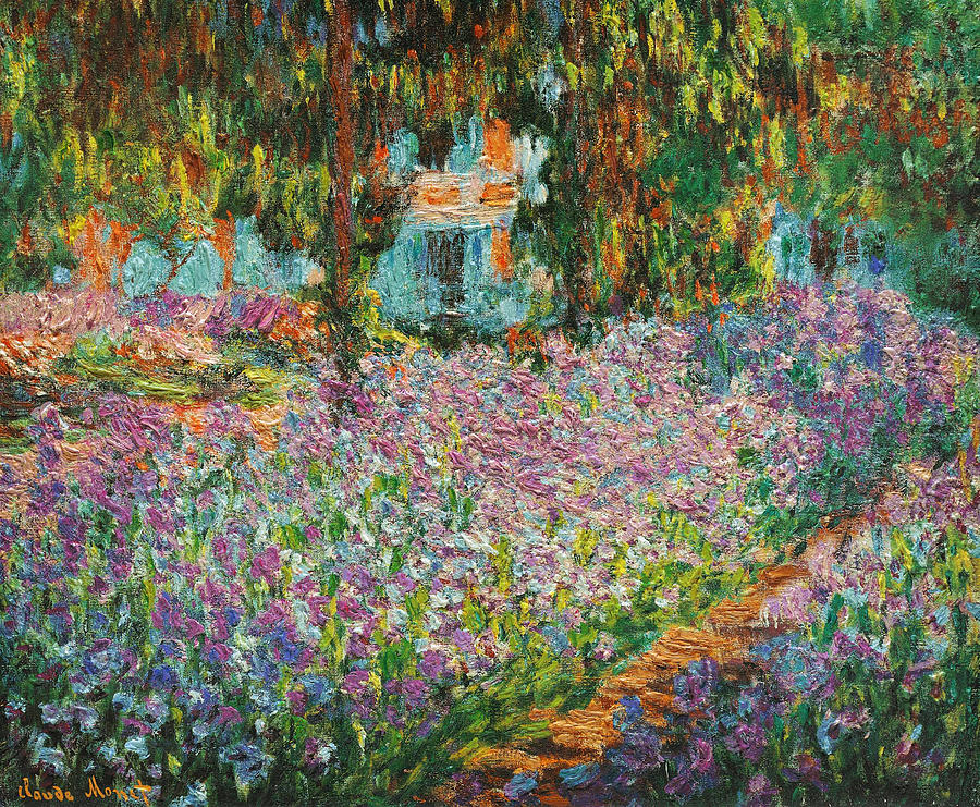 The Artists Garden at Giverny #3 Painting by Celestial Images