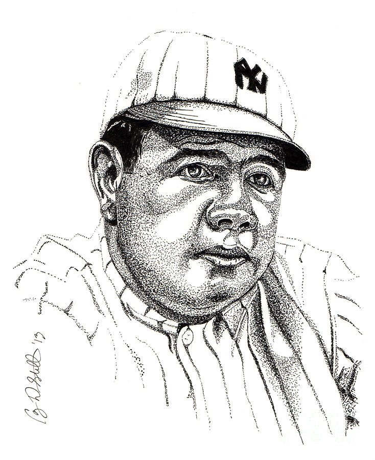 Babe Ruth Drawing - The Babe by Cory Still