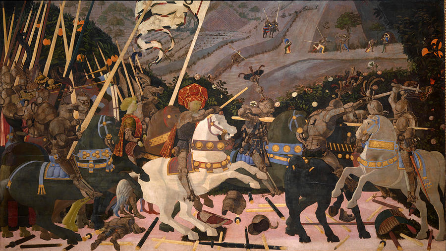 The Battle of San Romano #3 Painting by Paolo Uccello