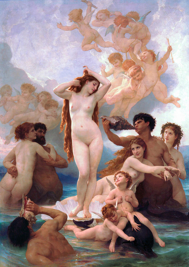 Nude Painting - The Birth of Venus #1 by Adolphe-William Bouguereau