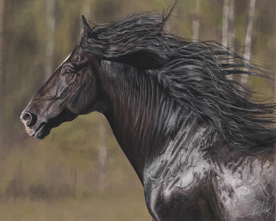 The Black Horse #2 Painting by Terry Kirkland Cook