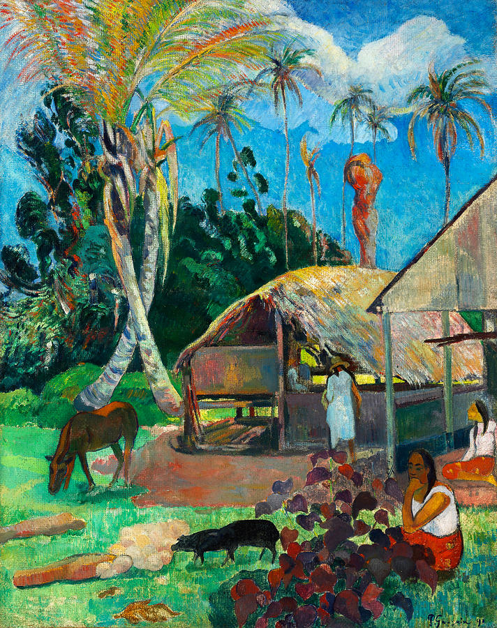 The Black Pigs #6 Painting by Paul Gauguin
