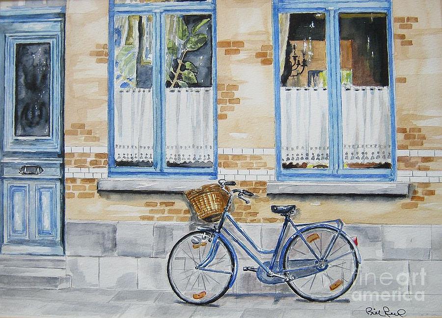 Bicycle Painting - The Blue Bicycle #1 by William Reed