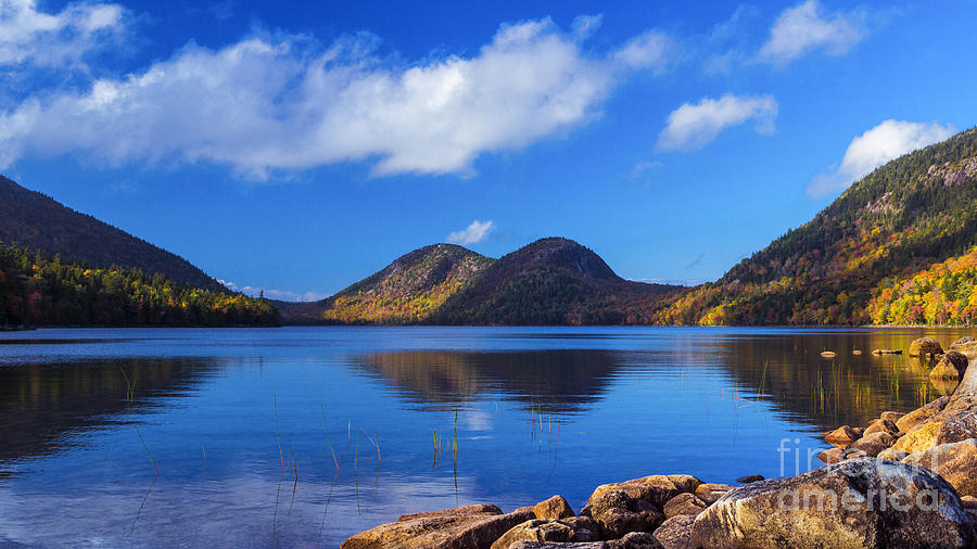 The Bubbles and Jordan Pond. #1 Photograph by New England Photography