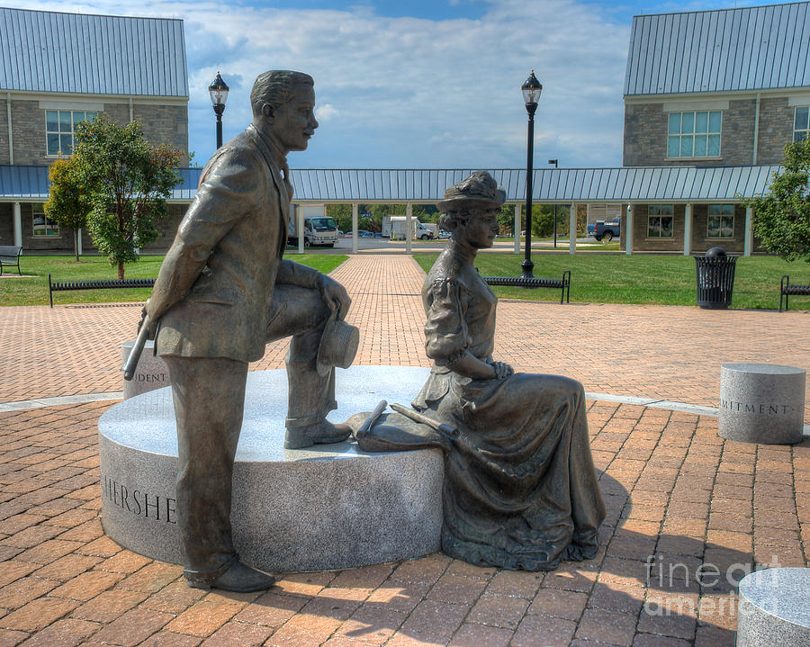 The Catherine and Milton Hershey Statue #1 Photograph by Mark Dodd
