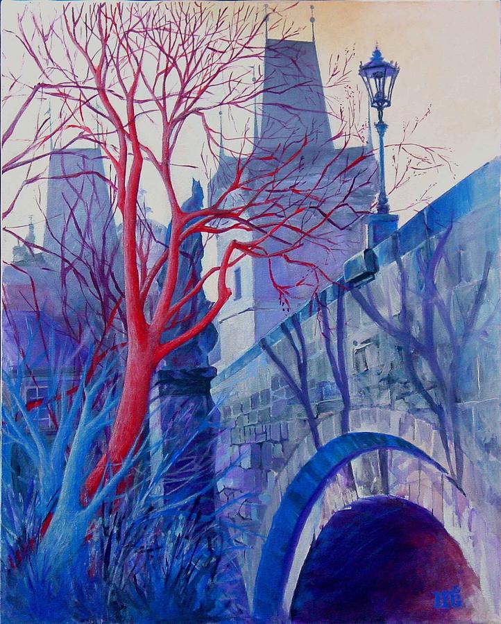 The Charles Bridge Blues #1 Painting by Marina Gnetetsky