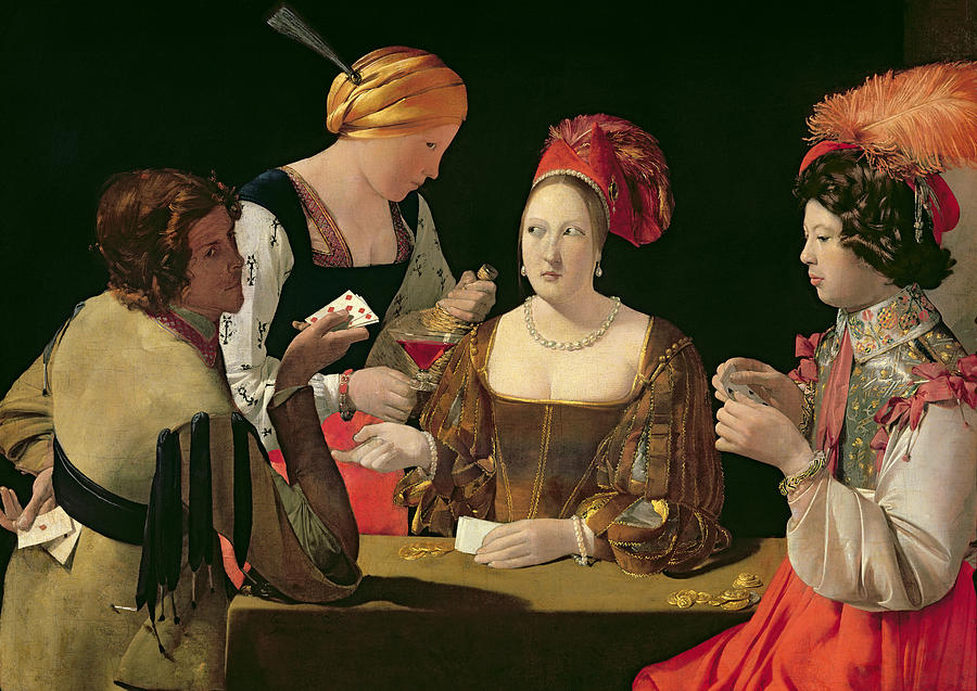 The Cheat with the Ace of Diamonds Painting by Georges de la Tour