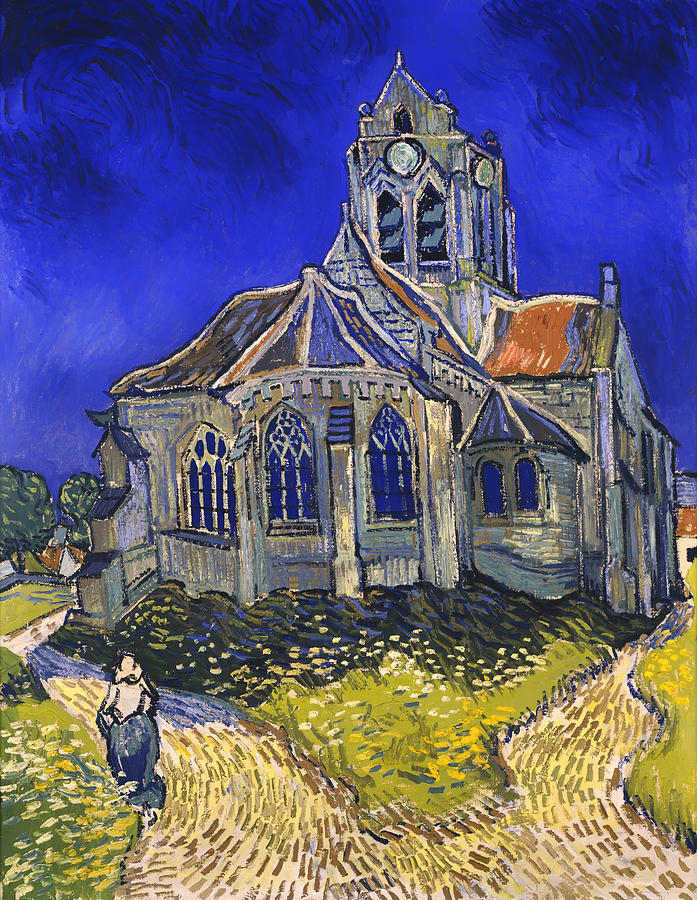 Vintage Painting - The Church in Auvers-sur-Oise #1 by Mountain Dreams