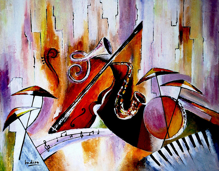 The Colour of Music Painting by Indira Mukherji