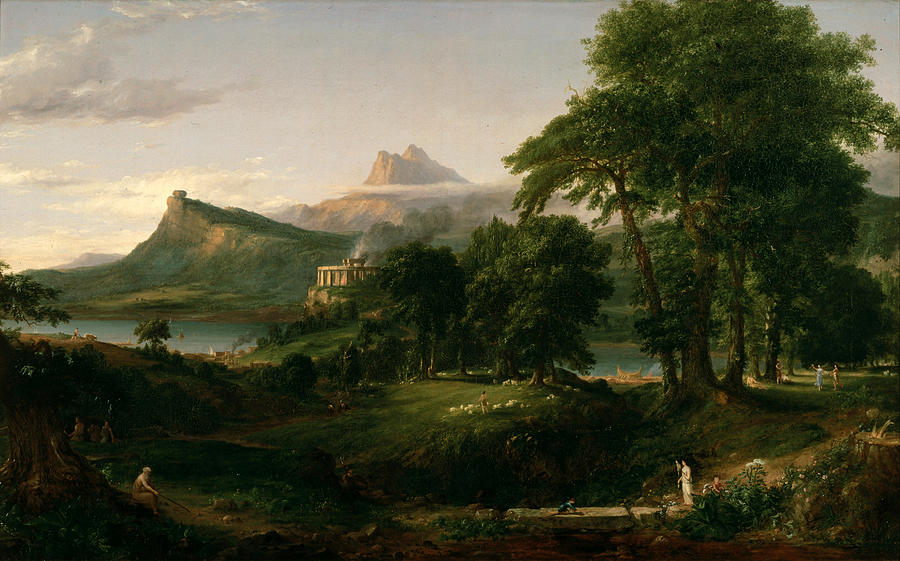 The Course of Empire The Arcadian or Pastoral State #8 Painting by Thomas Cole