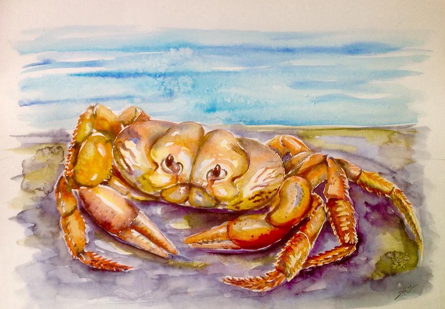 The crab #1 Painting by Katerina Kovatcheva