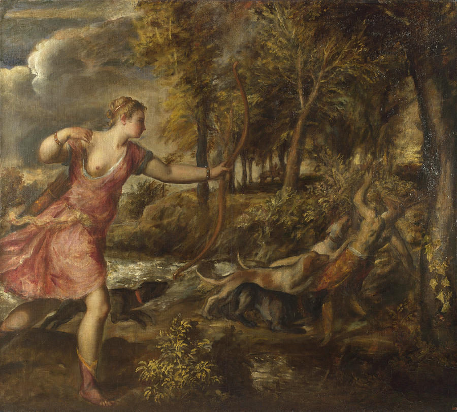 The Death of Actaeon #3 Painting by Titian