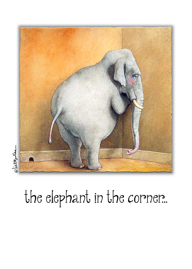 The Elephant In The Corner... #1 Painting by Will Bullas