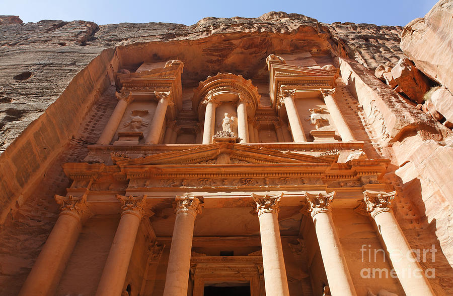 Treasury Photograph - The facade of Al Khazneh in Petra Jordan #1 by Robert Preston