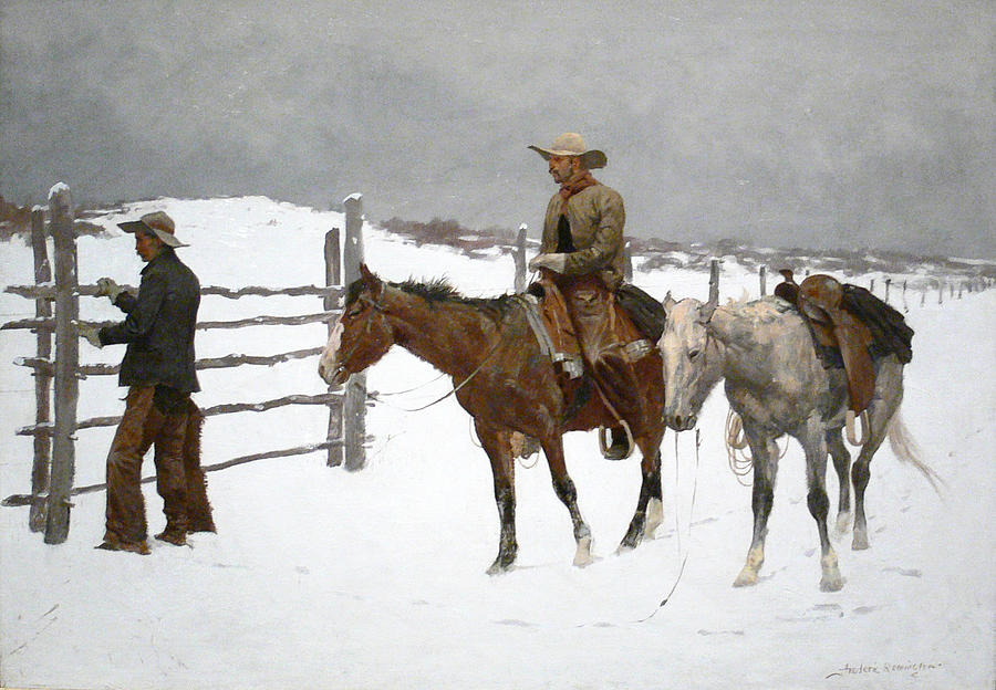Frederic Remington Painting - The Fall of the Cowboy #3 by Frederic Remington