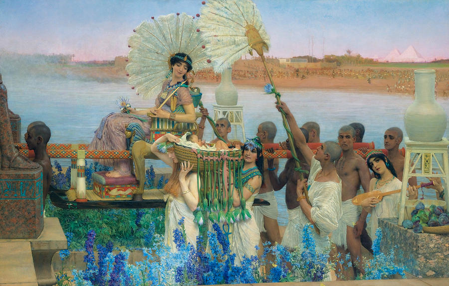 Lawrence Alma Tadema Painting - The Finding of Moses by Lawrence Alma-Tadema