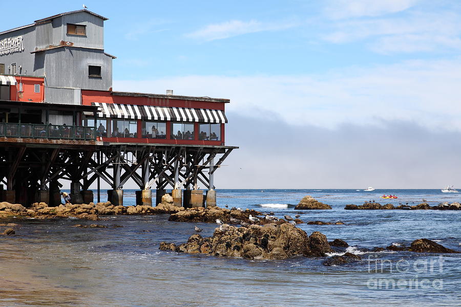 The Fish Hopper Restaurant and Monterey Bay On Monterey Cannery Row California 5D25047 1 by Wingsdomain Art and Photography