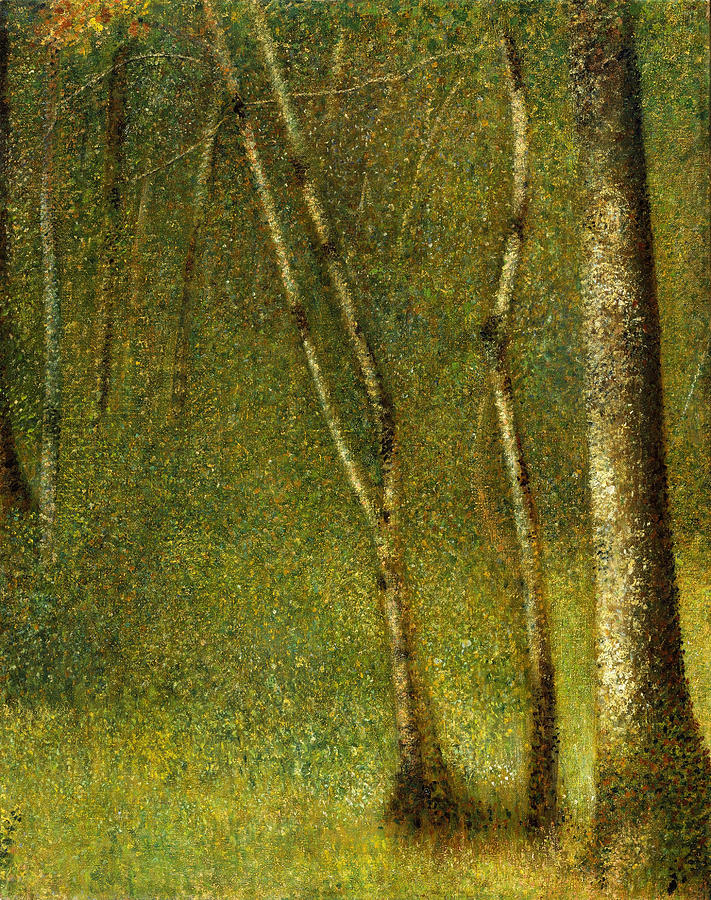 The Forest at Pontaubert #1 Painting by Georges Seurat