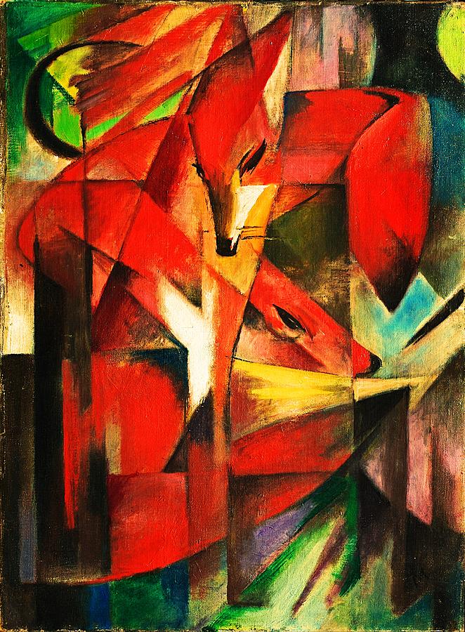 The Foxes Painting by Franz Marc
