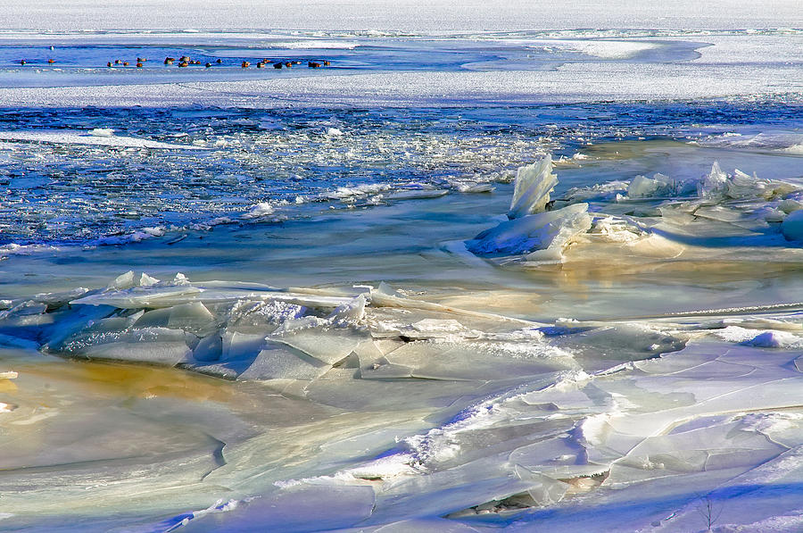 Winter Photograph - The frozen Dnieper River - Detail #1 by Alain De Maximy