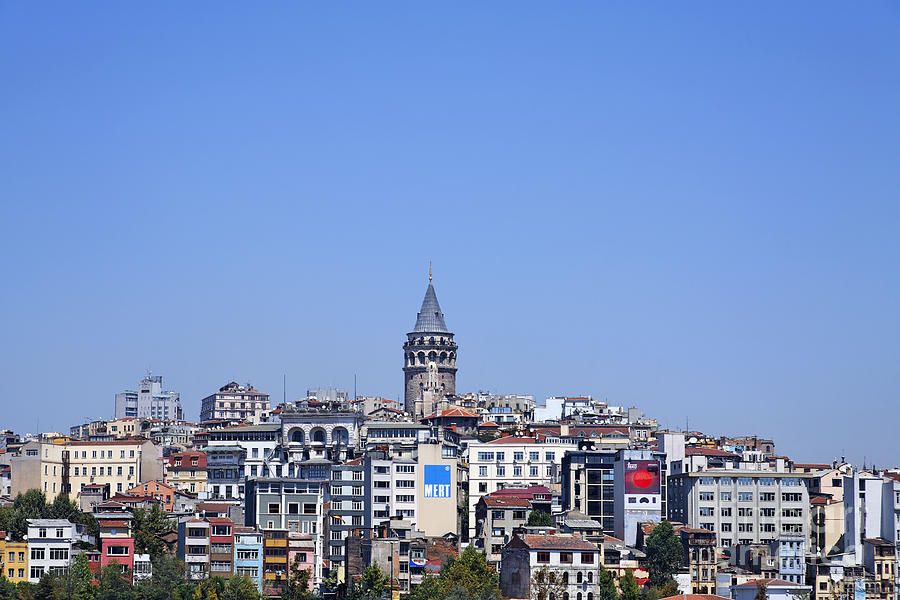 The Galata Tower and Istanbul city skyline in Turkey   #1 Photograph by Robert Preston