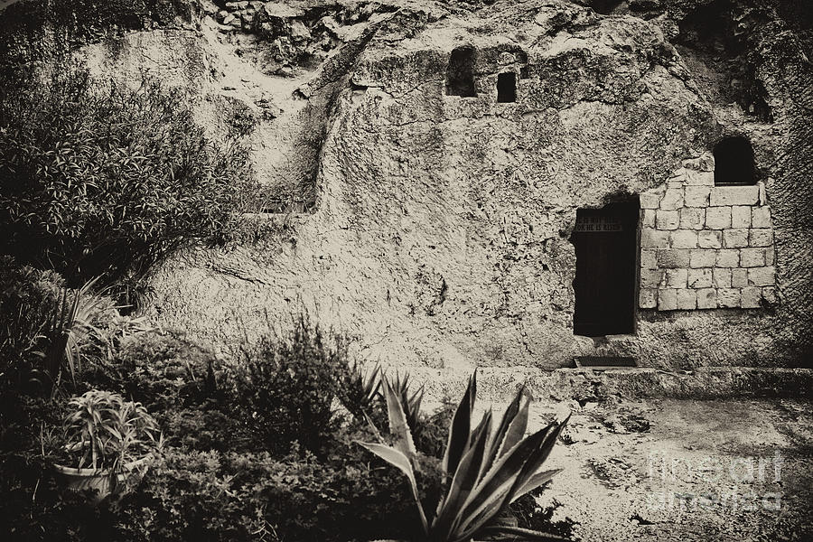 Black And White Photograph - The Garden Tomb #1 by Thomas R Fletcher
