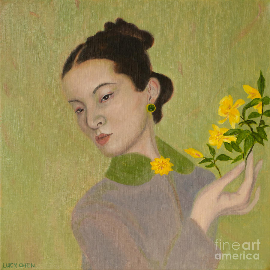 Spring Painting - The Golden Kiss of Spring by Lucy Chen