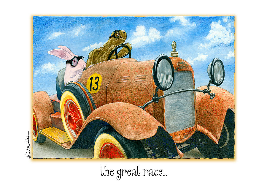 Rabbit Painting - The Great Race... #1 by Will Bullas