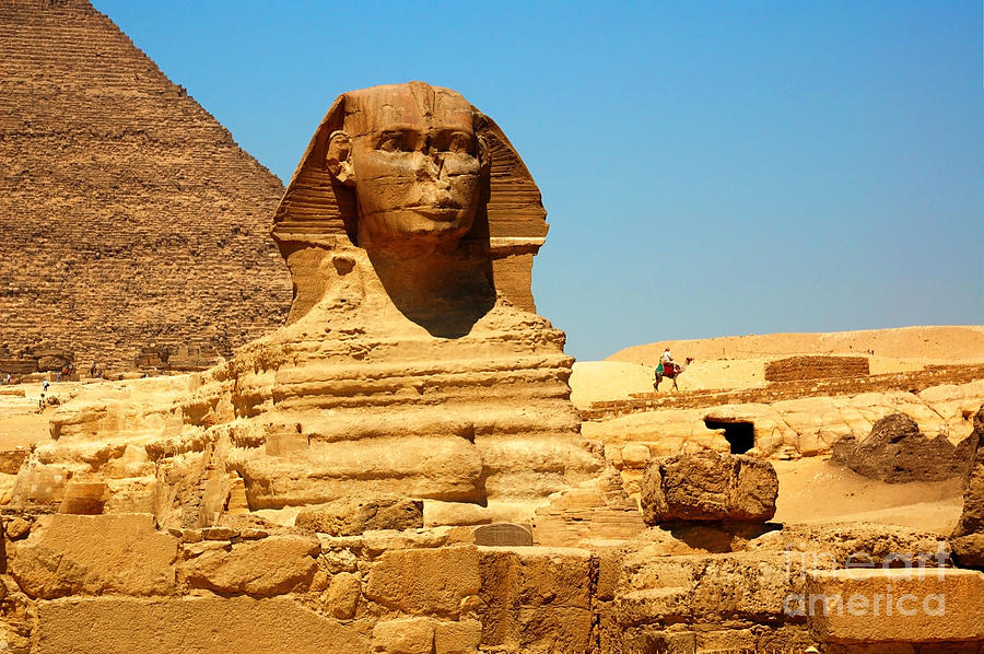 The Great Sphinx Of Giza And Pyramid Of Khafre Photograph