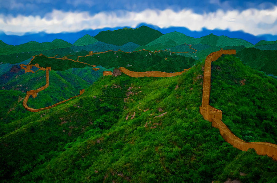The Great Wall of China #1 Painting by Bruce Nutting