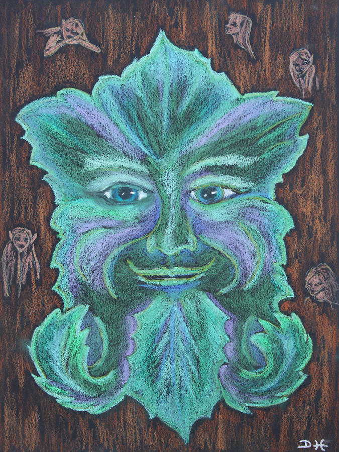 The Green Man #2 Pastel by Diana Haronis