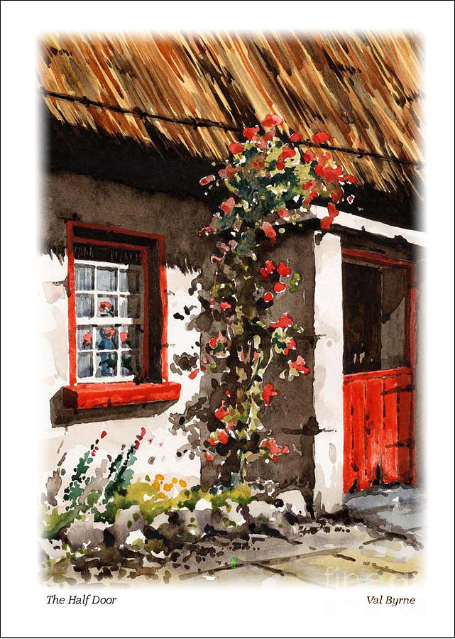 Cottage Painting - The Half Door #1 by Val Byrne