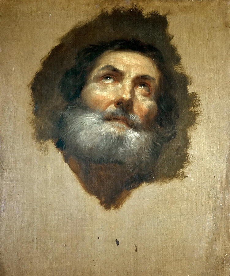 The Head of an Apostle #1 Painting by Anton Raphael Mengs