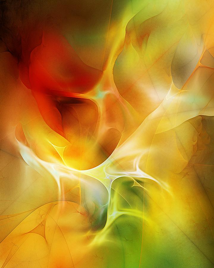 Abstract Digital Art - The heart of the matter #1 by David Lane