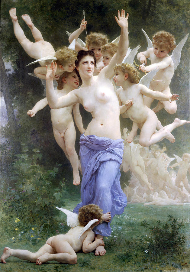 William Adolphe Bouguereau Painting - The Hearts Awakening #2 by William-Adolphe Bouguereau