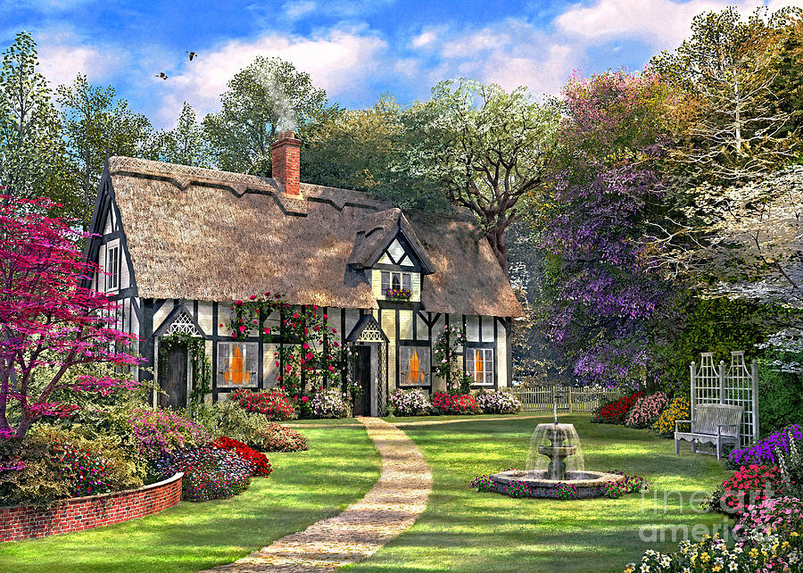 Dominic Davison Digital Art - The Hideaway Cottage by Dominic Davison