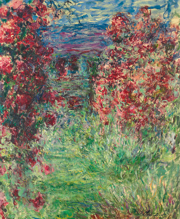 Claude Monet Painting - The House at Giverny under the Roses by Claude Monet