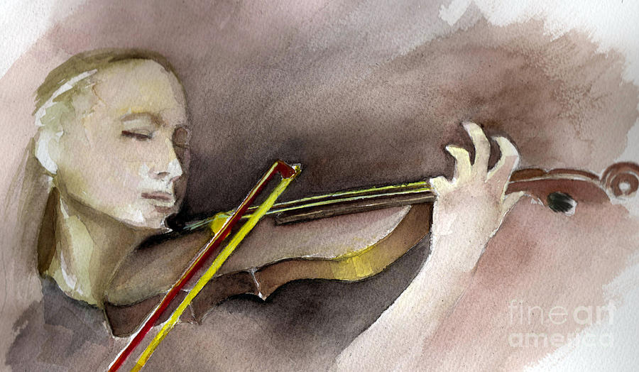 The Violin Painting by Allison Ashton