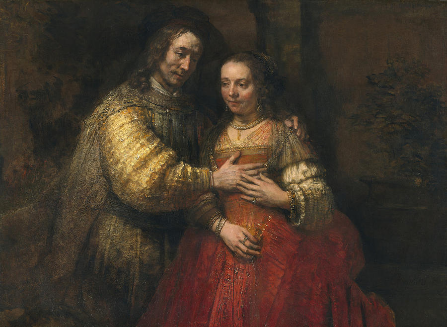 Rembrandt Van Rijn Painting - The Jewish Bride #1 by Celestial Images